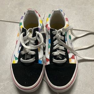 Vans Girls Checkerboard Lace Up Sneakers Size 11.5